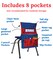 Carson Dellosa 15"W x 19"H Blue and Red Chairback Buddy, Desk Chair Back Pocket Organizer for School Supplies with Name Tag, Classroom Organization and Storage